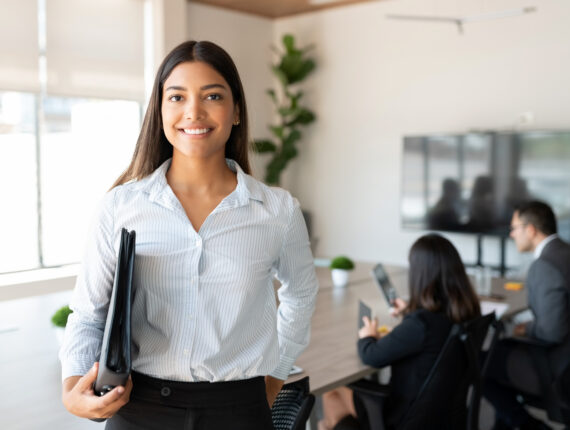 female in a boardroom